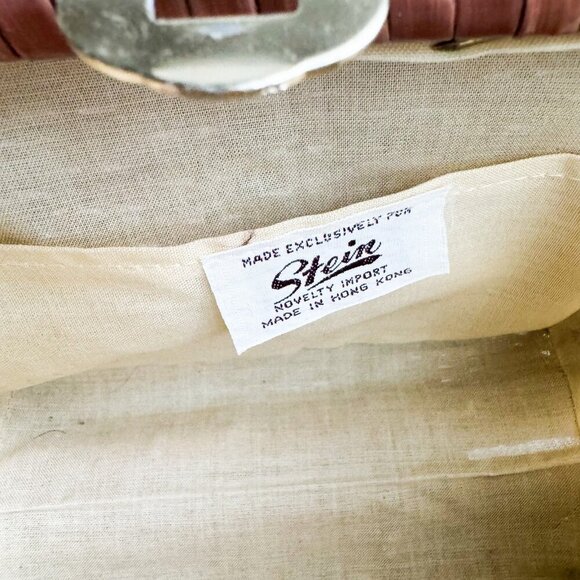 Stein Vintage Woven Basket Structured Small Handbag - Picture 7 of 8